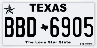 TX license plate BBD6905