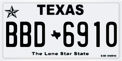 TX license plate BBD6910
