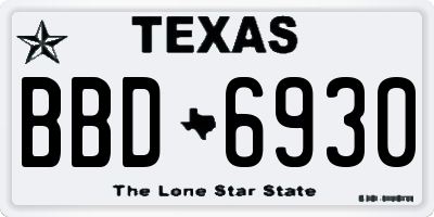 TX license plate BBD6930