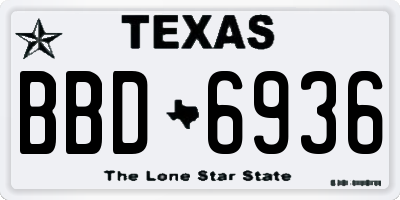 TX license plate BBD6936
