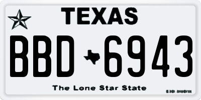 TX license plate BBD6943
