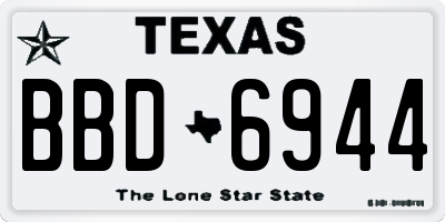 TX license plate BBD6944