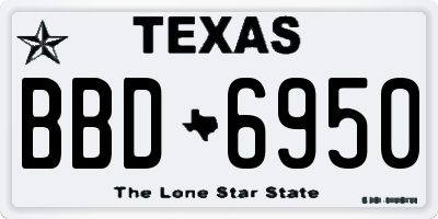 TX license plate BBD6950