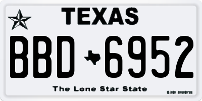 TX license plate BBD6952