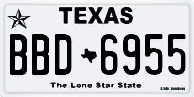 TX license plate BBD6955