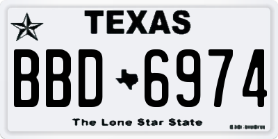 TX license plate BBD6974