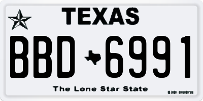 TX license plate BBD6991