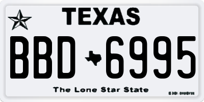 TX license plate BBD6995