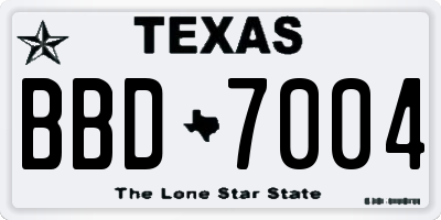 TX license plate BBD7004