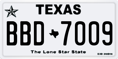 TX license plate BBD7009