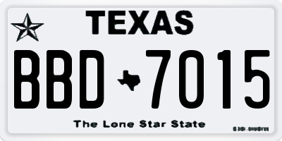 TX license plate BBD7015