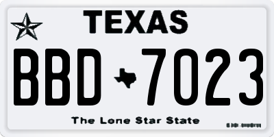 TX license plate BBD7023