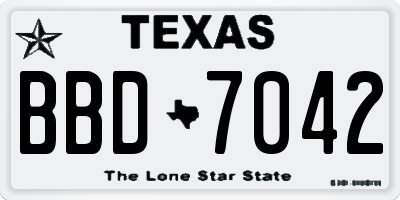 TX license plate BBD7042