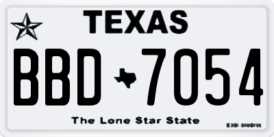 TX license plate BBD7054