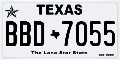 TX license plate BBD7055