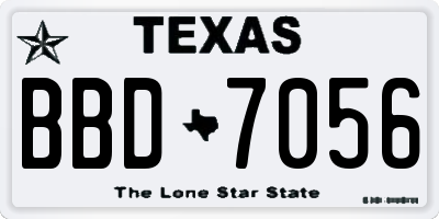 TX license plate BBD7056