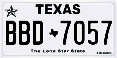 TX license plate BBD7057