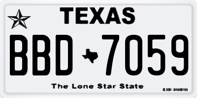 TX license plate BBD7059