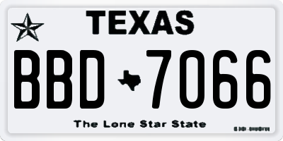TX license plate BBD7066