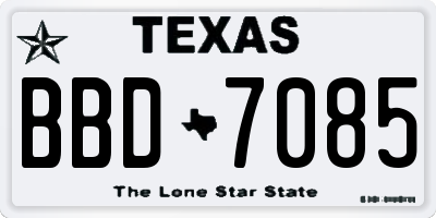 TX license plate BBD7085