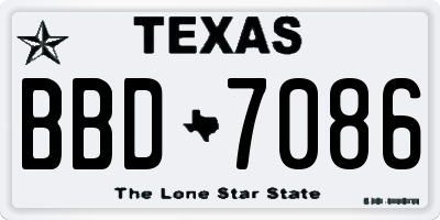 TX license plate BBD7086