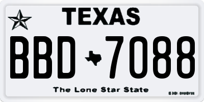 TX license plate BBD7088