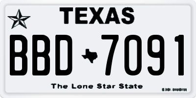 TX license plate BBD7091