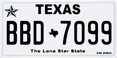 TX license plate BBD7099
