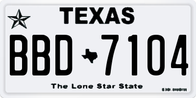 TX license plate BBD7104