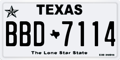 TX license plate BBD7114