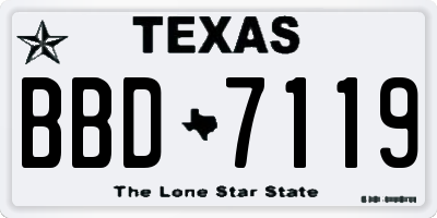 TX license plate BBD7119