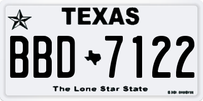 TX license plate BBD7122