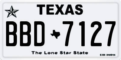 TX license plate BBD7127