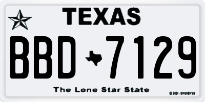 TX license plate BBD7129