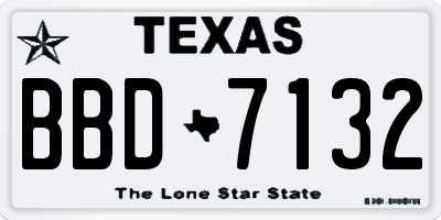 TX license plate BBD7132