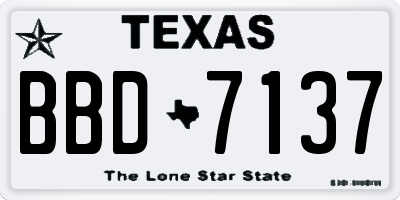 TX license plate BBD7137