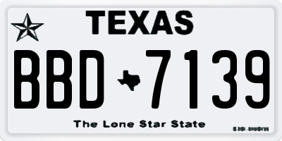 TX license plate BBD7139