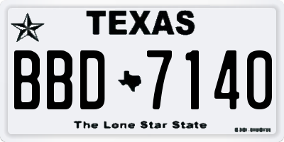 TX license plate BBD7140
