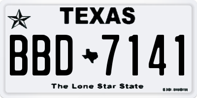 TX license plate BBD7141