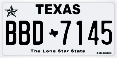 TX license plate BBD7145