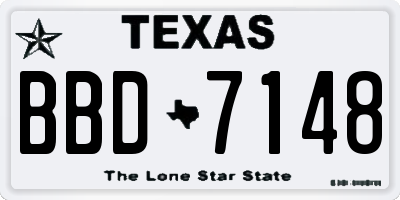 TX license plate BBD7148