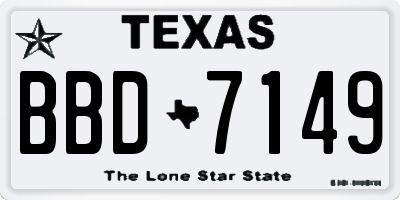 TX license plate BBD7149