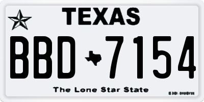 TX license plate BBD7154