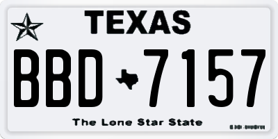 TX license plate BBD7157