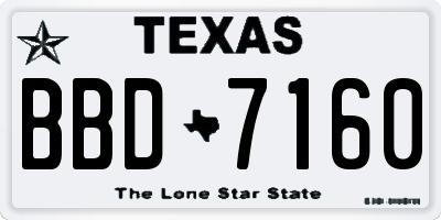 TX license plate BBD7160