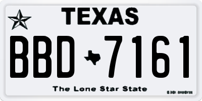 TX license plate BBD7161