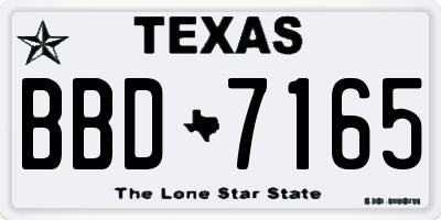 TX license plate BBD7165