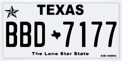 TX license plate BBD7177