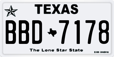 TX license plate BBD7178