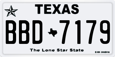 TX license plate BBD7179